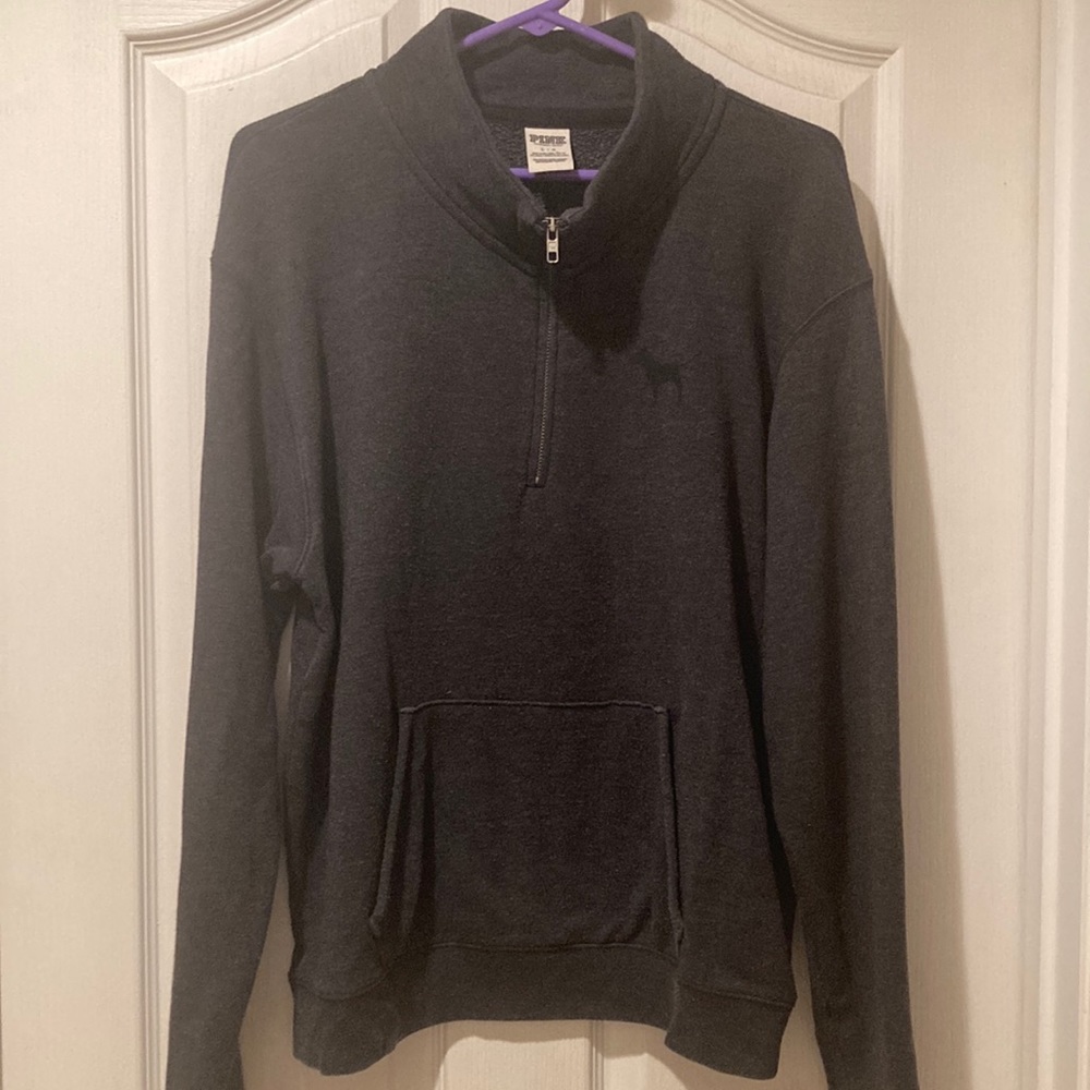 Victoria’s Secret Pink dark grey quarter zip size large